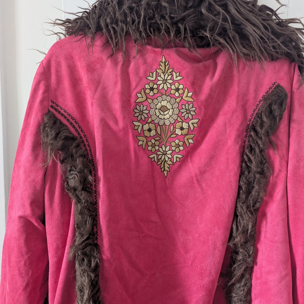 Spell Pink Jacket with Brown Accents - Picture 4 of 6